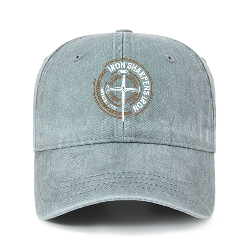 Heritage Washed Cap - Iron Sharpens Iron - Proverbs 27:17