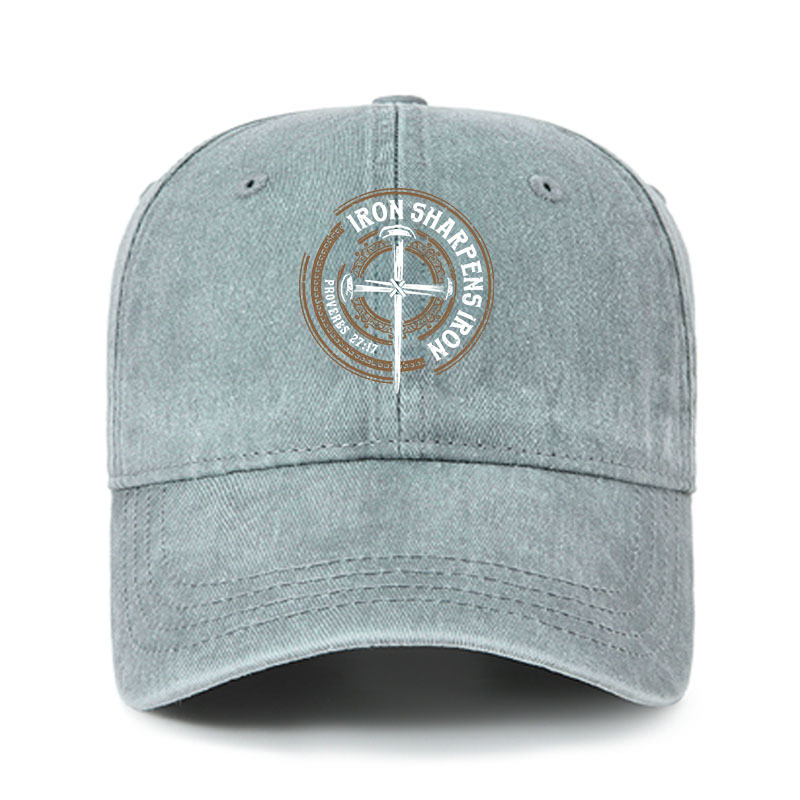 Heritage Washed Cap - Iron Sharpens Iron - Proverbs 27:17