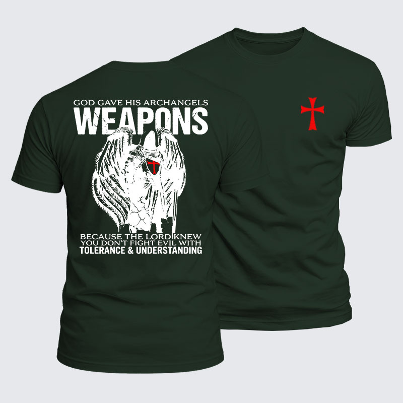 Luxe Mercerized Cotton Tee - God Gave His Archangels Weapons