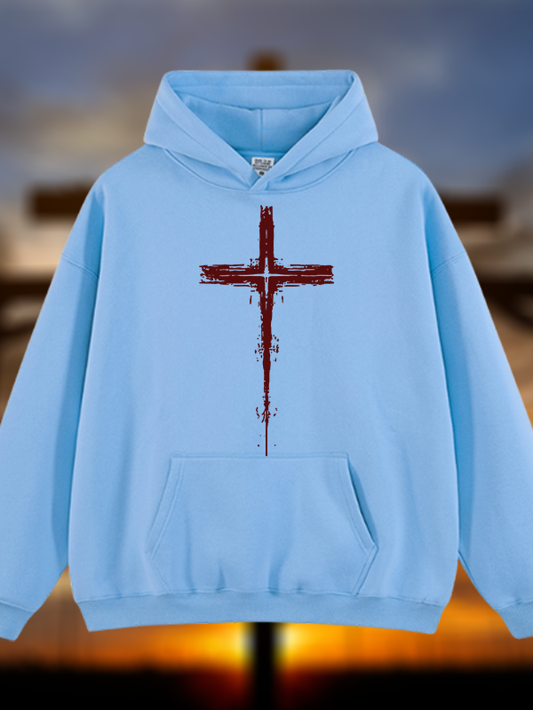 Light of Cross Jesus God Christian Plush Fleece-Lined Hoodie