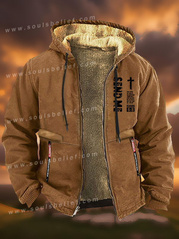 Send Me Isaiah 6:8 Jesus God Christian Zipper Hooded Jacket