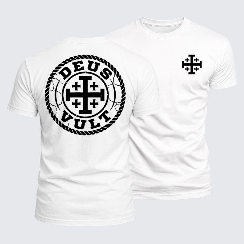 Deus Vult Jesus God Christian  – Luxe Mercerized Interlock Cotton Tee