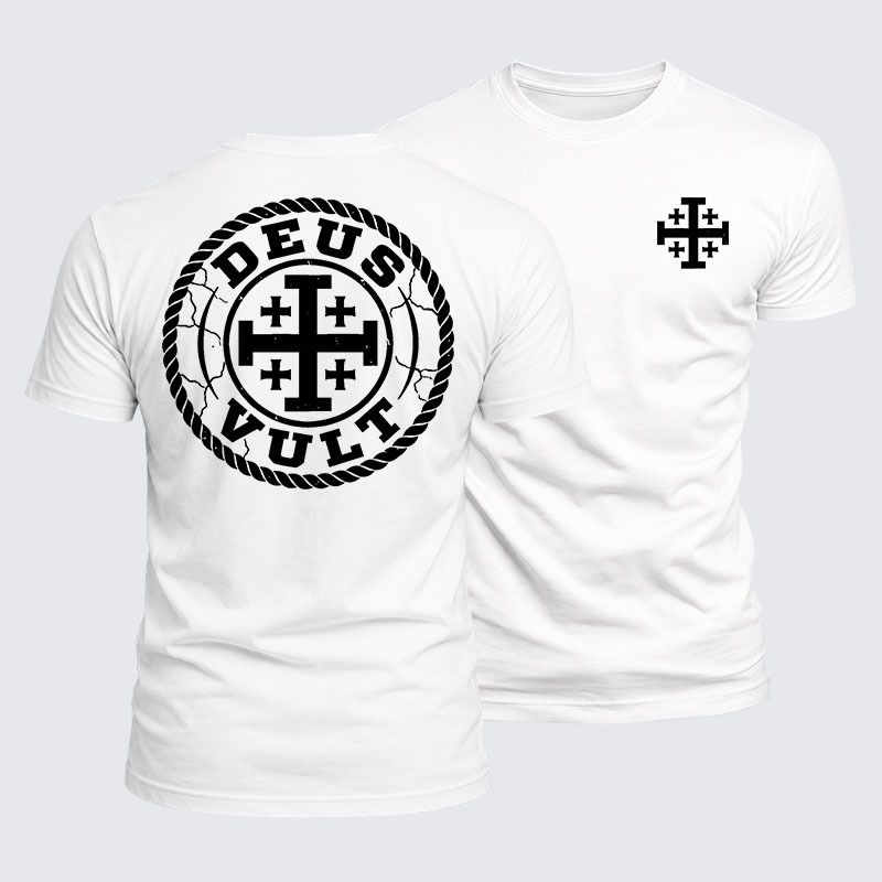 Deus Vult Jesus God Christian  – Luxe Mercerized Interlock Cotton Tee