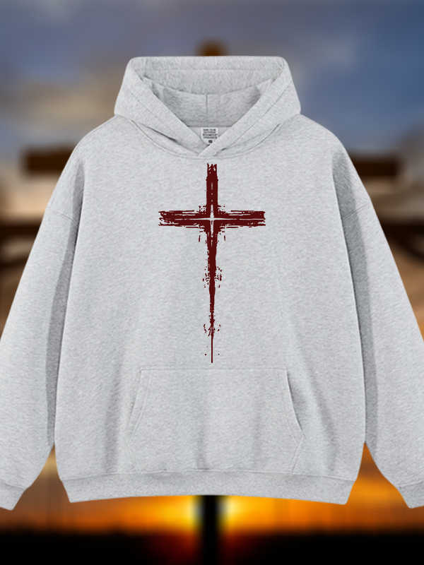 Light of Cross Jesus God Christian Plush Fleece-Lined Hoodie