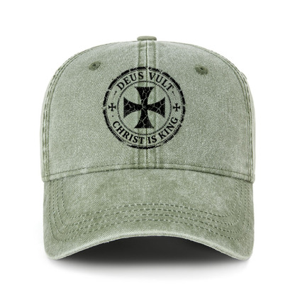 Heritage Washed Cap - Deus Vult Christ Is King