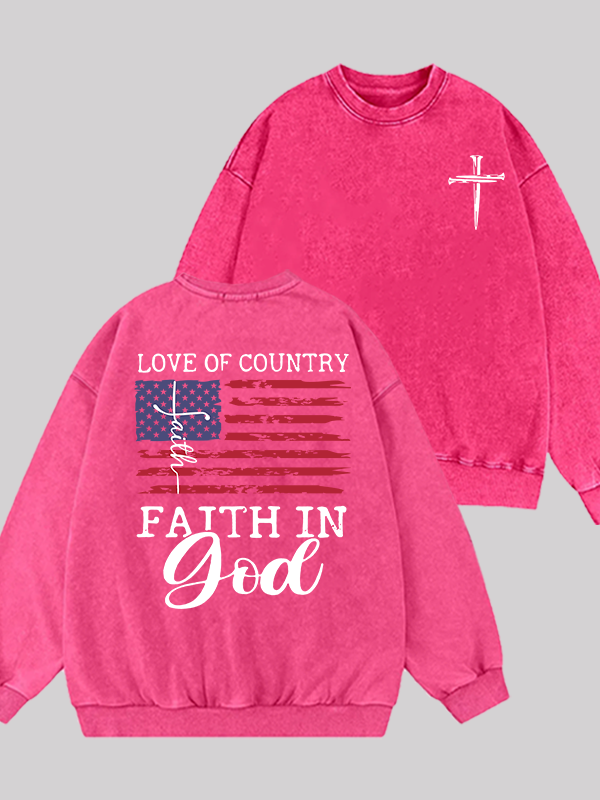 Faith In God Jesus God Christian Washed Sweatshirt