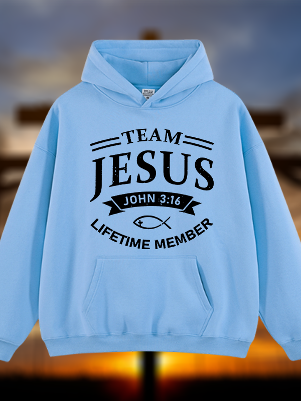 Jesus Team Jesus God Christian Plush Fleece-Lined Hoodie