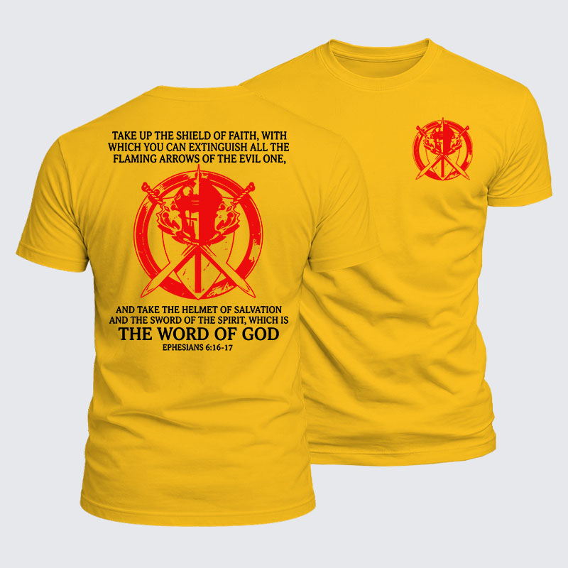 Luxe Mercerized Cotton Tee - Knight Templar Christian Warrior The Shield Of Faith