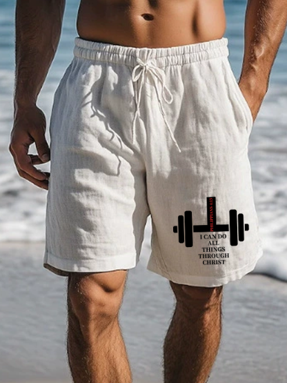 Fitness Philippians 4 : 13 Christian Beach Shorts
