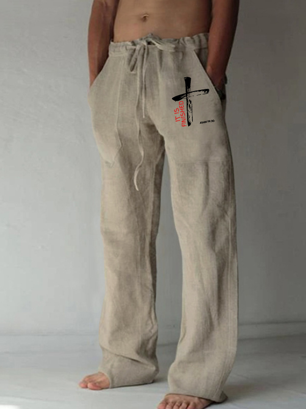 Men's It Is Finished Christian Beach Pants