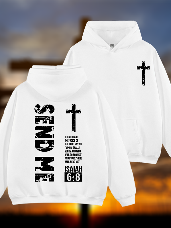 Send Me Isaiah 6:8 Jesus God Christian Plush Fleece-Lined Hoodie