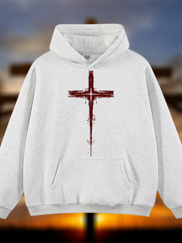 Light of Cross Jesus God Christian Plush Fleece-Lined Hoodie