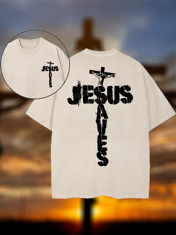 Jesus Saves Christian Washed T-Shirt