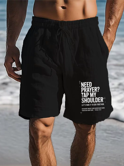 Need Prayer Tap My Shoulder Christian Beach Shorts
