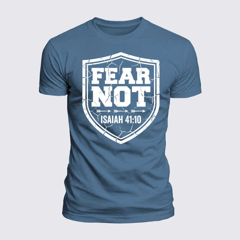 Fear Not Isaiah 41:10 Jesus God Christian  – Luxe Mercerized Interlock Cotton Tee