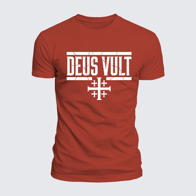 Deus Vult Jesus God Christian  – Luxe Mercerized Interlock Cotton Tee