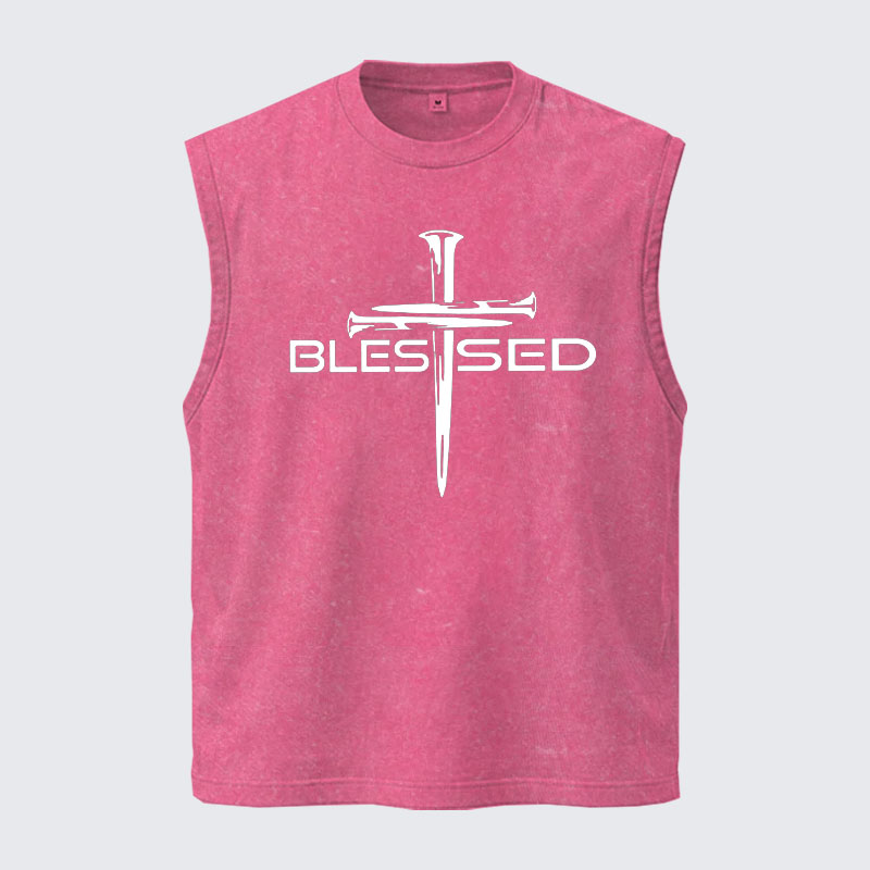 Washed Tank Top - Cross Blessed