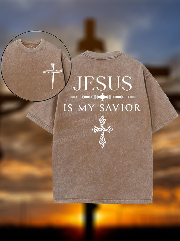 Jesus Is My Savior Christian Washed T-Shirt