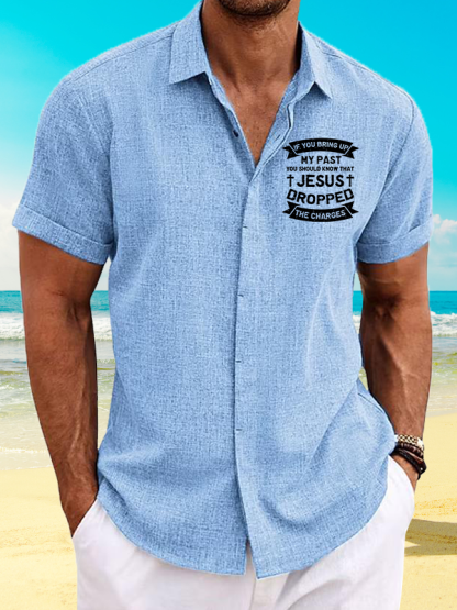 Jesus Dropped The Charges Jesus God  Christian Short Sleeve Shirt