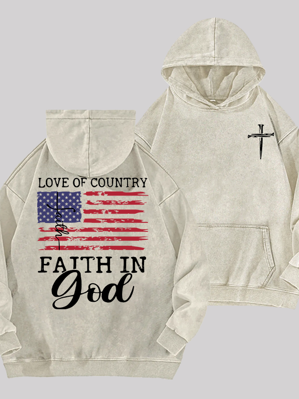 Faith In God Jesus God Christian Washed Hoodie