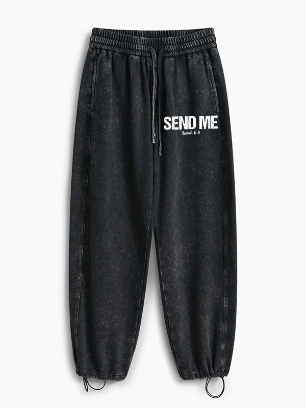 Isaiah 6:8 - SEND ME Jesus God Christian Washed Sweatpants