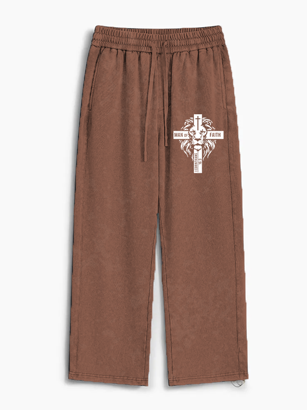 Man of Faith Jesus God Christian Washed Sweatpants