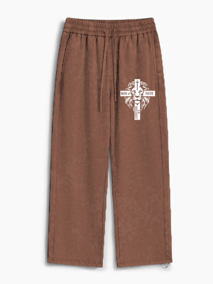Man of Faith Jesus God Christian Washed Sweatpants