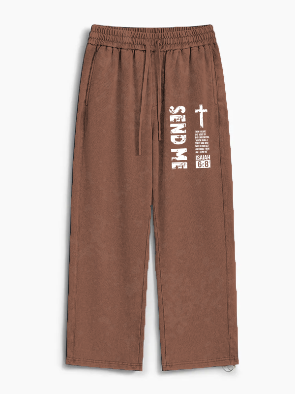 Send Me Isaiah 6:8 Jesus God Christian Washed Sweatpants