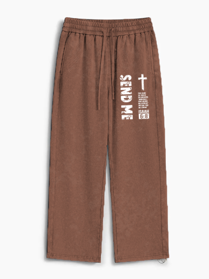 Send Me Isaiah 6:8 Jesus God Christian Washed Sweatpants