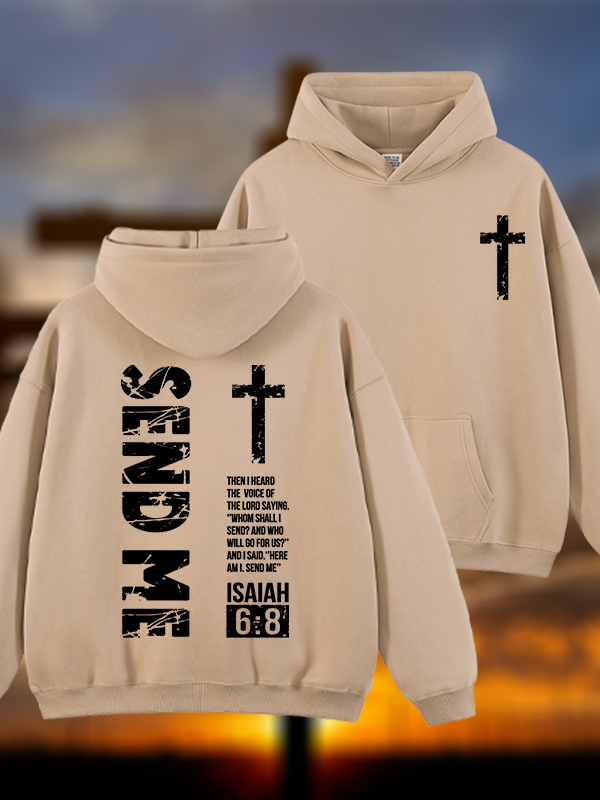Send Me Isaiah 6:8 Jesus God Christian Plush Fleece-Lined Hoodie