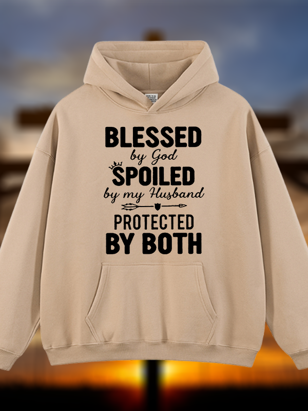 God Bless Jesus God Christian Plush Fleece-Lined Hoodie