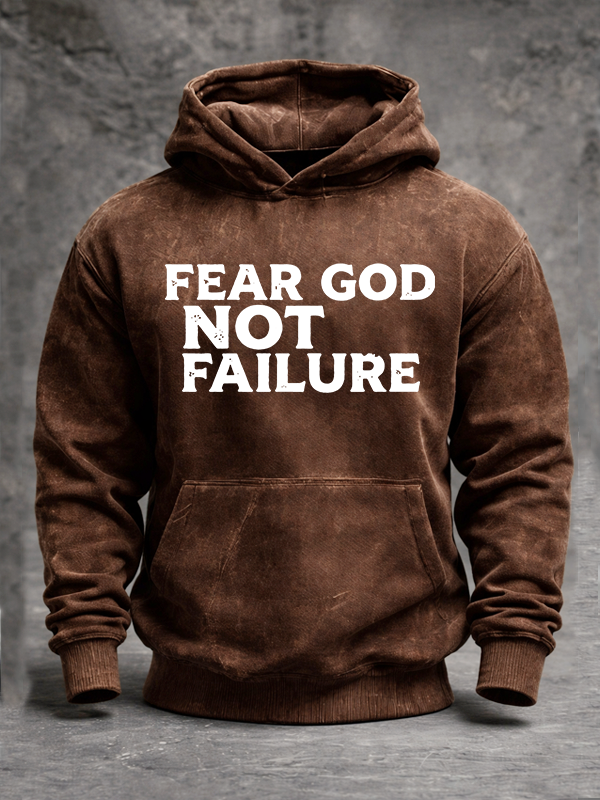Fear God Not Failure Jesus God Christian Washed Hoodie