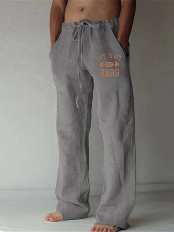 Lift Heavy Pray Hard Christian Beach Pants
