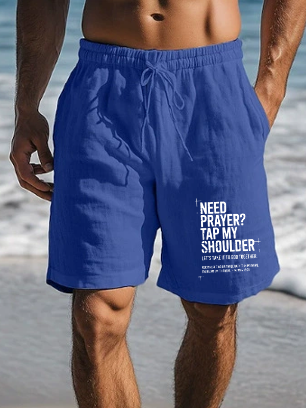 Need Prayer Tap My Shoulder Christian Beach Shorts