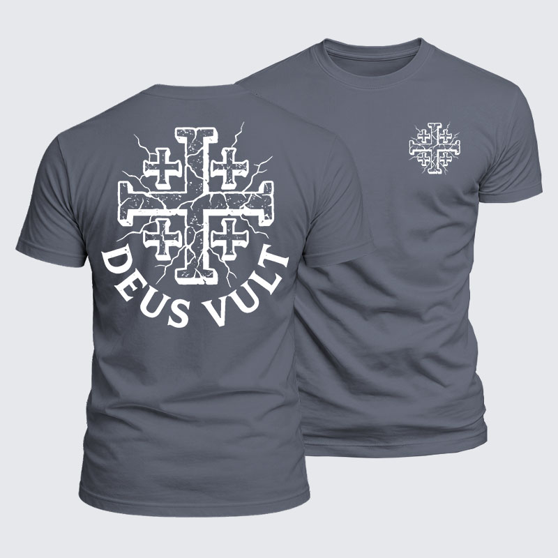 Deus Vult Jesus God Christian  – Luxe Mercerized Interlock Cotton Tee