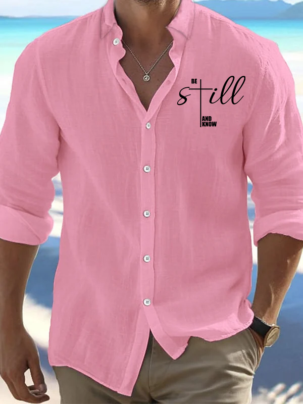 Be Still And Know Cross Christian Resort Casual Shirt