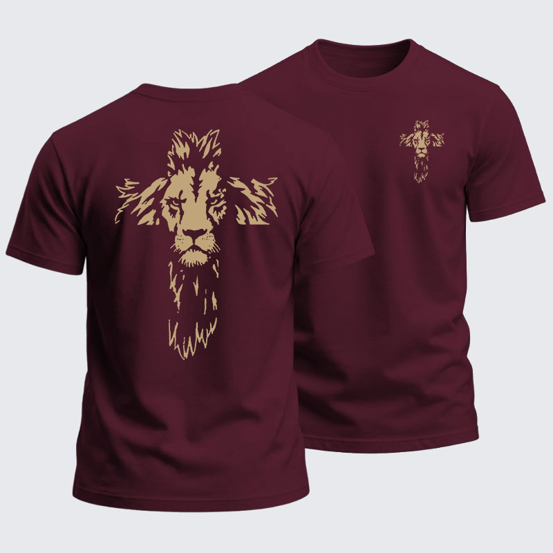 Heavyweight Cotton Tee -Lion Cross