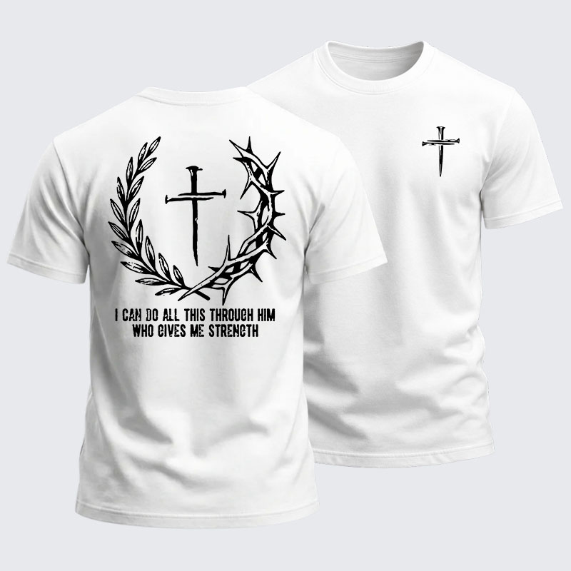Heavyweight Cotton Tee - I Can Do All This Throuch Him Who Gives Me Strength
