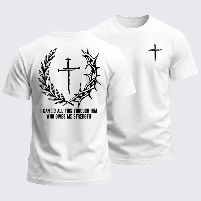 Heavyweight Cotton Tee - I Can Do All This Throuch Him Who Gives Me Strength