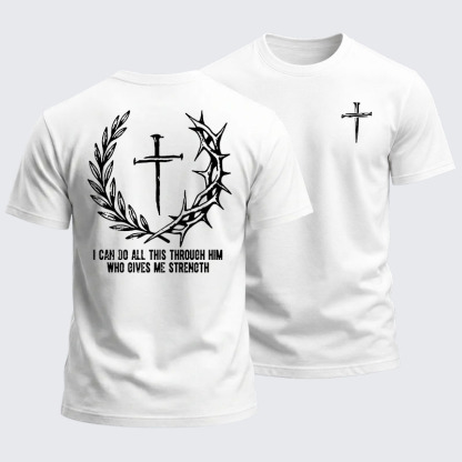 Heavyweight Cotton Tee - I Can Do All This Throuch Him Who Gives Me Strength