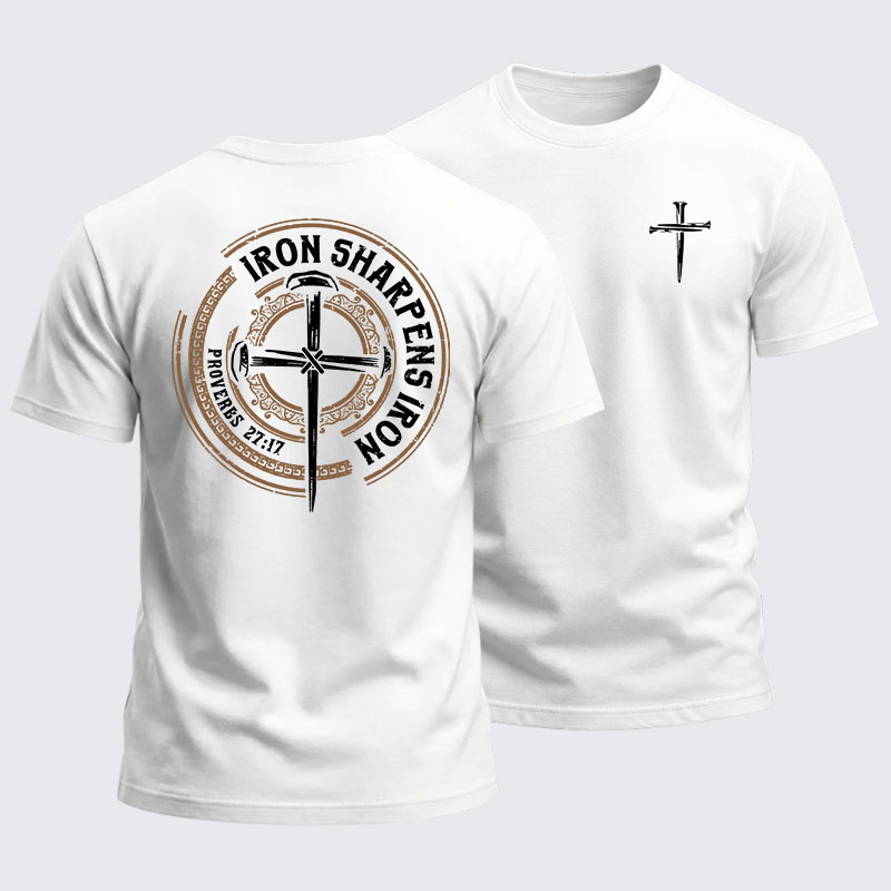 Heavyweight Cotton Tee - Iron Sharpens Iron - Proverbs 27:17
