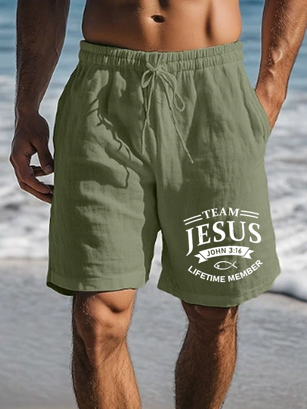 Men's Jesus Team Christian Beach Shorts