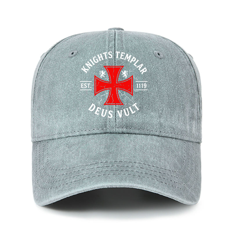 Heritage Washed Cap - Knights Templar Deus Vult