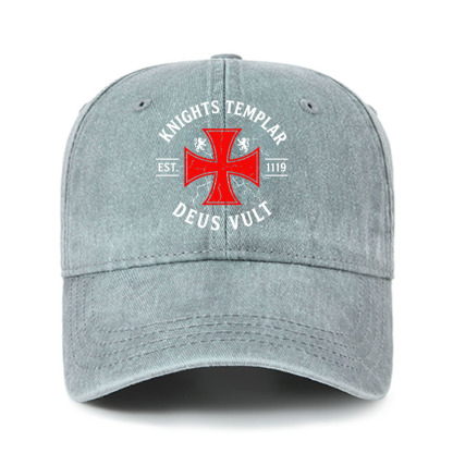 Heritage Washed Cap - Knights Templar Deus Vult