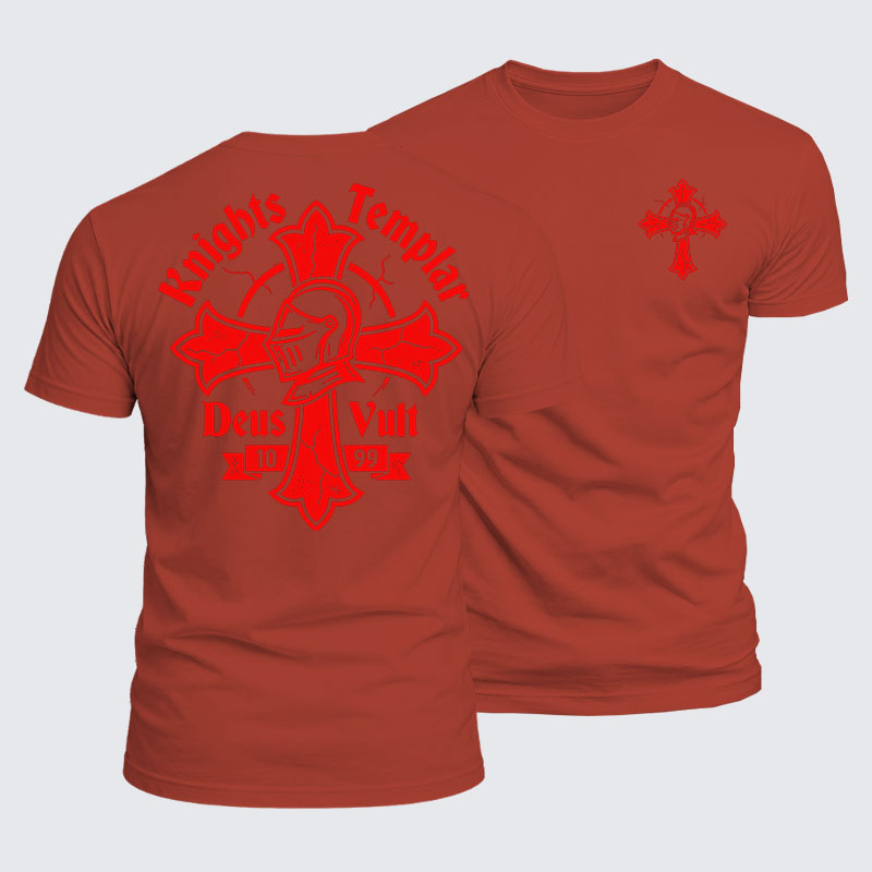 Luxe Mercerized Cotton Tee - Knights Templar Deus Vult