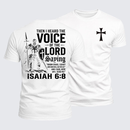 Luxe Mercerized Cotton Tee - Voice of the Lord Isaiah 6:8 Knight Warrior