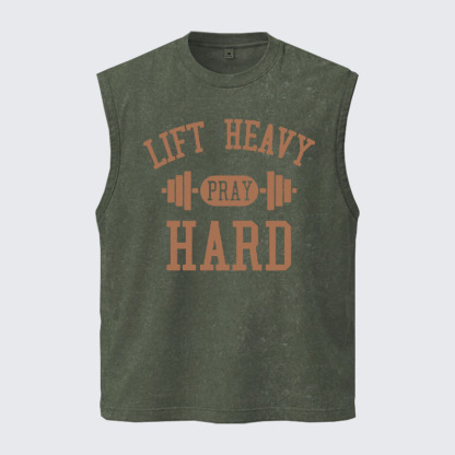 Washed Tank Top - Lift Heavy Pray Hard