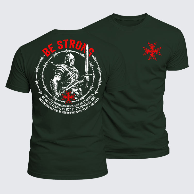 Luxe Mercerized Cotton Tee - Be Strong And Courageous Joshua 1:9