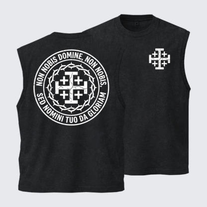 Washed Tank Top - Non Nobis Domine, Non Nobis, Sed Nomini Tuo Da Gloriam
