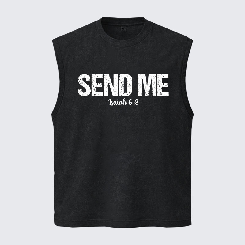 Washed Tank Top - Isaiah 6:8 - SEND ME